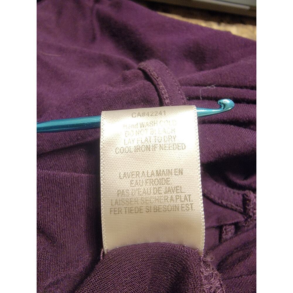 Young Fabulous Broke Jumpsuit SZ M Scoop Neck Wide Leg Slinky Sleeveless Plum - Picture 13 of 13